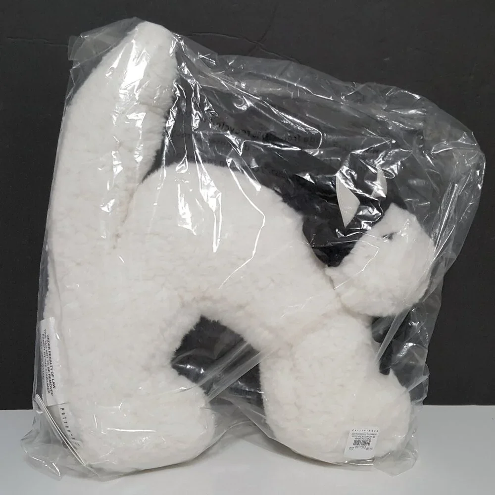 NEW RARE Pottery Barn Halloween Witchy Cat Shaped Pillow 13